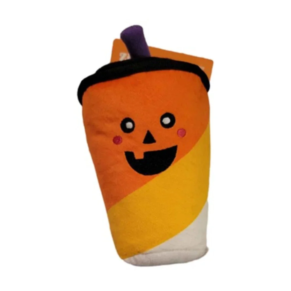Zippy Paws Halloween Candy Corn Dog‎ Plush Toy Squeaky Orange Yellow White